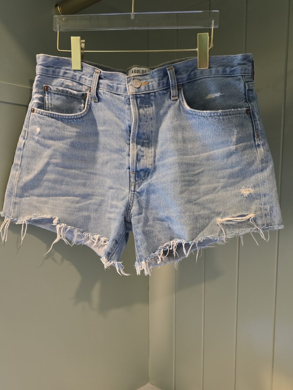 AGOLDE Parker Long Jean Shorts